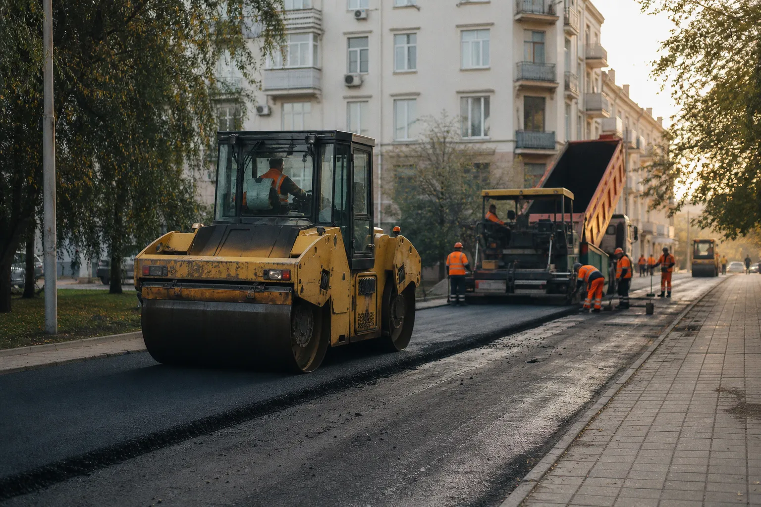 В городе продолжаются ремонтные работы по восстановлению дорожного полотна